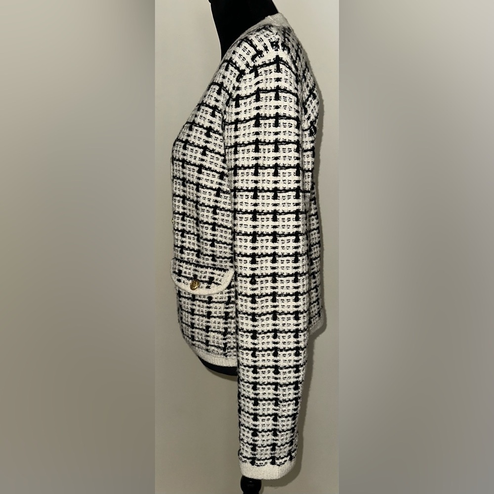 Marled Tweed Cardigan Sweater - Size M - Picture 3 of 5